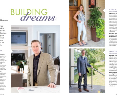 David small designs team in magazine article.