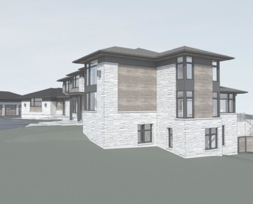 Missouri rendering with wood siding, metal cladding and floating roof.