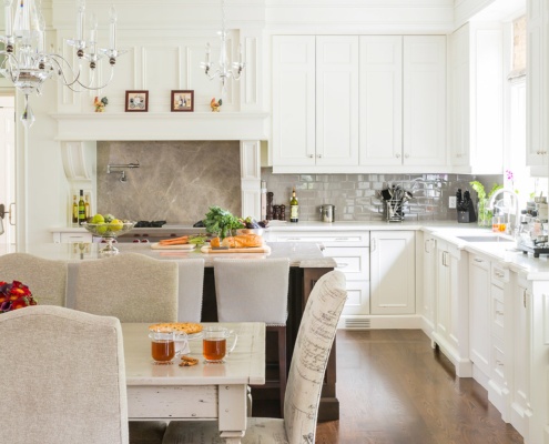 New kitchen with white cabinets