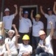 Team members working with habitat for humanity.