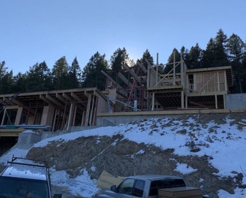 Colorado custom home mid construction.