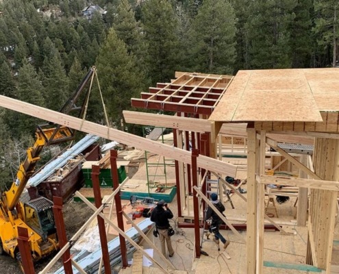 Foundation of Colorado contemporary home.