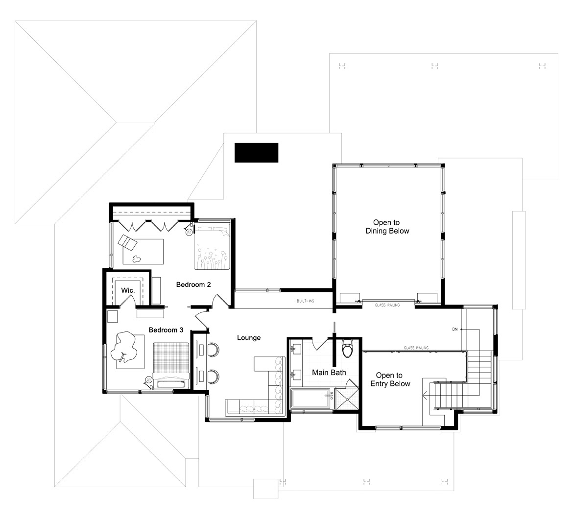 Natural modern house floor plan.